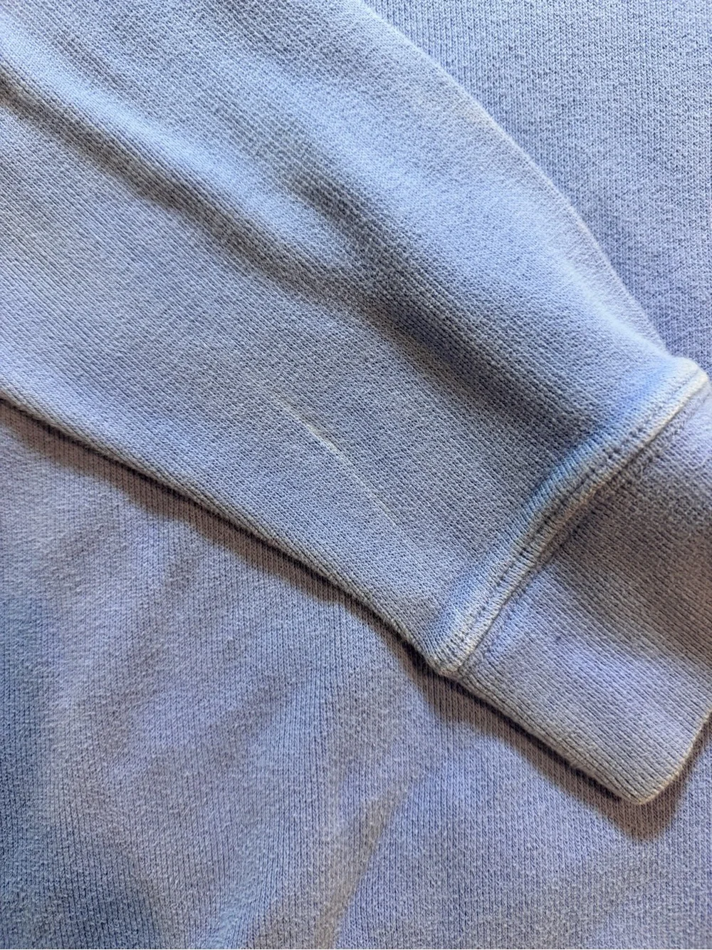 Lands' End Men's Periwinkle Blue Quarter-Zip Sweater with Navy Collar - Picture 6 of 6